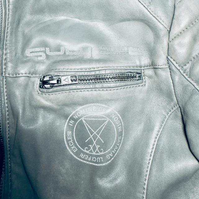 One-off, Vintage leather biker jacket (GREY)