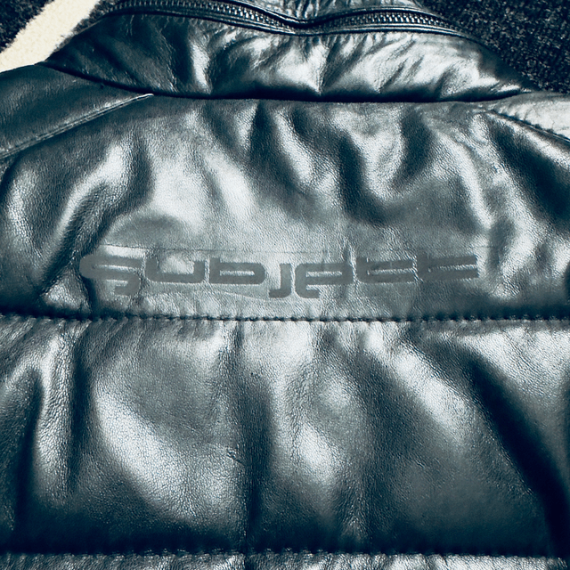 Black Leather Puffer Jacket