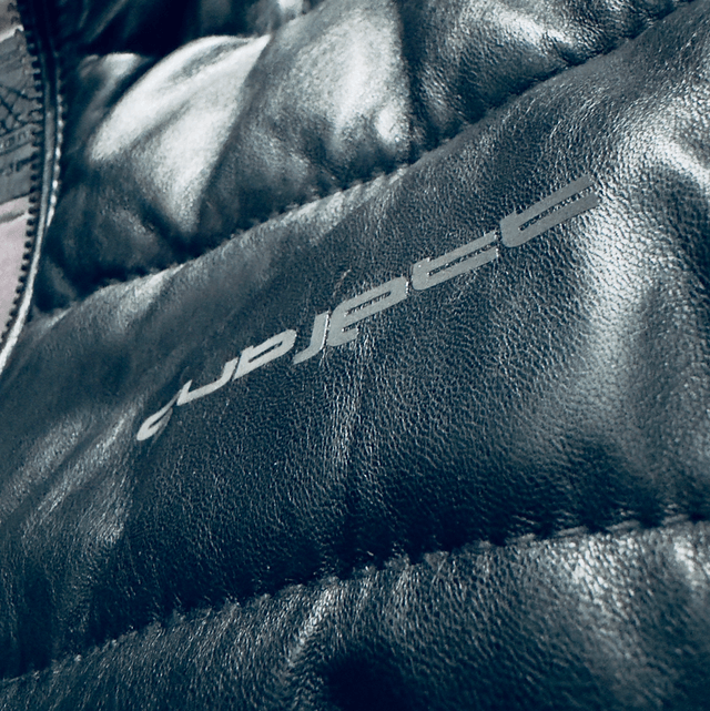 Black Leather Puffer Jacket